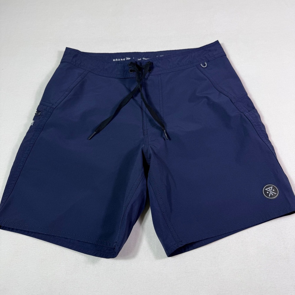 Roark The Boatman Board Shorts 28 Navy Blue 4-Way Stretch Surf Trunks